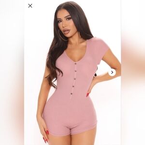 women's large short sleeve shorts romper onesie waffle knit